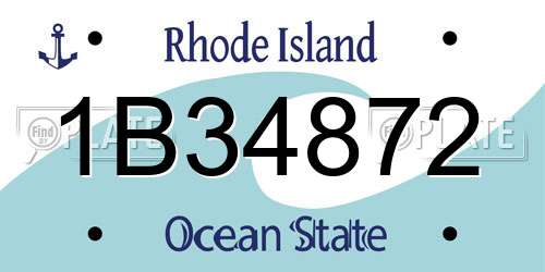 1B34872 Rhode Island License Plate