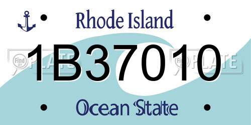1B37010 Rhode Island License Plate