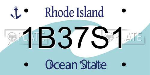 1B37S1 Rhode Island License Plate