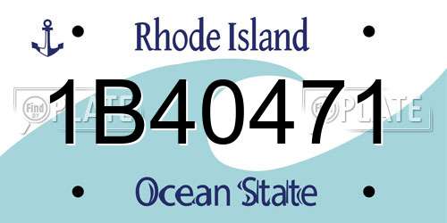 1B40471 Rhode Island License Plate