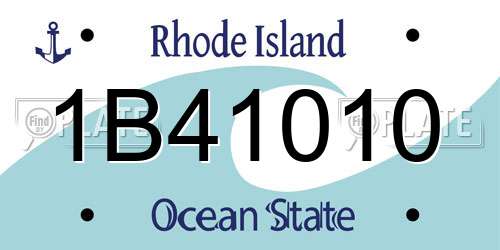 1B41010 Rhode Island License Plate