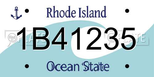 1B41235 Rhode Island License Plate