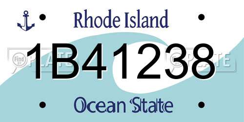 1B41238 Rhode Island License Plate