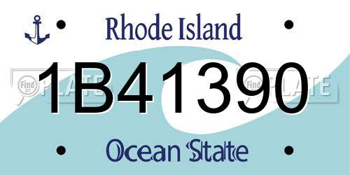 1B41390 Rhode Island License Plate