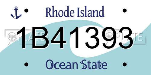 1B41393 Rhode Island License Plate