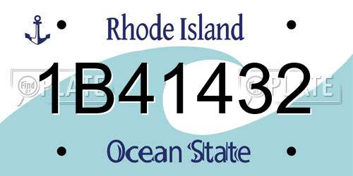 1B41432 Rhode Island License Plate