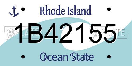1B42155 Rhode Island License Plate
