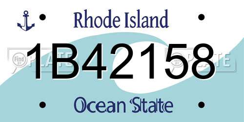1B42158 Rhode Island License Plate