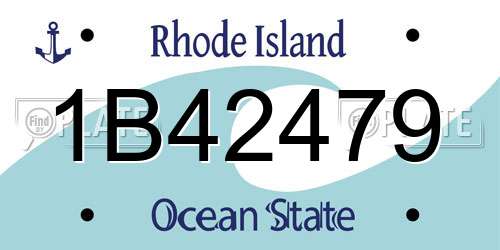 1B42479 Rhode Island License Plate