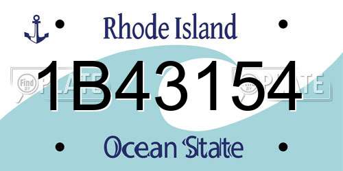 1B43154 Rhode Island License Plate