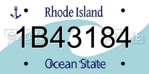 1B43184 Rhode Island License Plate