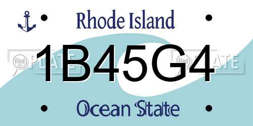 1B45G4 Rhode Island License Plate