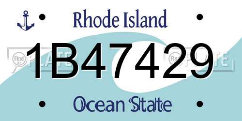 1B47429 Rhode Island License Plate