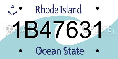1B47631 Rhode Island License Plate