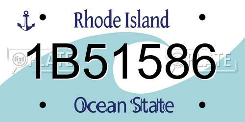 1B51586 Rhode Island License Plate