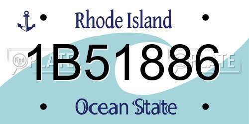 1B51886 Rhode Island License Plate