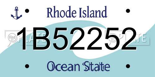1B52252 Rhode Island License Plate