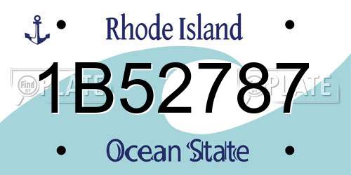 1B52787 Rhode Island License Plate