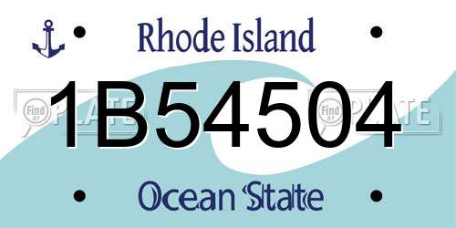 1B54504 Rhode Island License Plate