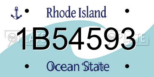 1B54593 Rhode Island License Plate