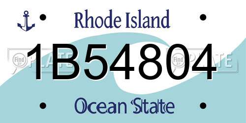 1B54804 Rhode Island License Plate