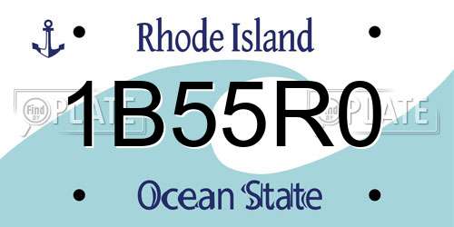 1B55R0 Rhode Island License Plate