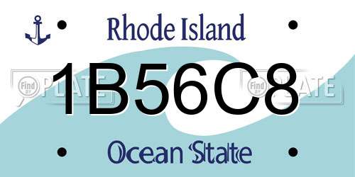 1B56C8 Rhode Island License Plate