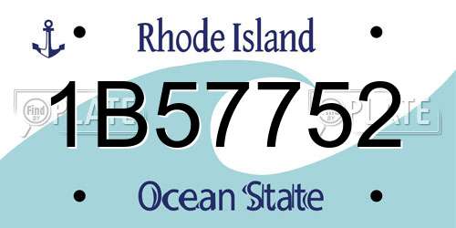 1B57752 Rhode Island License Plate