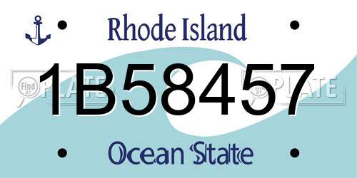 1B58457 Rhode Island License Plate