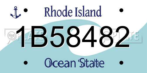 1B58482 Rhode Island License Plate
