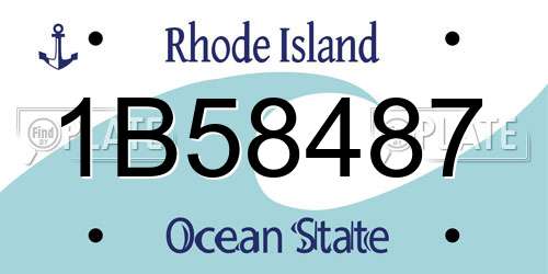 1B58487 Rhode Island License Plate