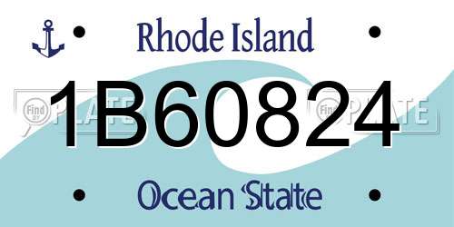 1B60824 Rhode Island License Plate