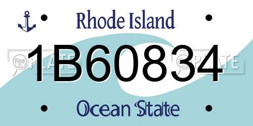 1B60834 Rhode Island License Plate