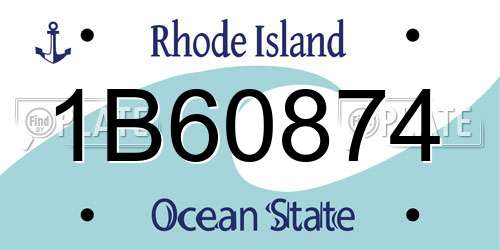 1B60874 Rhode Island License Plate