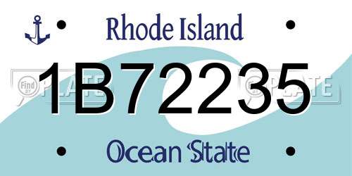 1B72235 Rhode Island License Plate