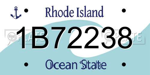 1B72238 Rhode Island License Plate