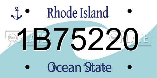 1B75220 Rhode Island License Plate