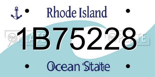 1B75228 Rhode Island License Plate