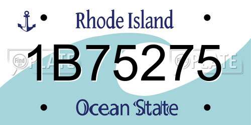 1B75275 Rhode Island License Plate