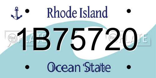 1B75720 Rhode Island License Plate