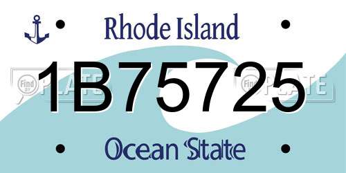 1B75725 Rhode Island License Plate