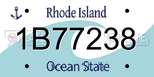 1B77238 Rhode Island License Plate