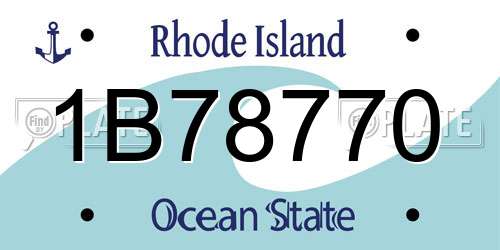 1B78770 Rhode Island License Plate