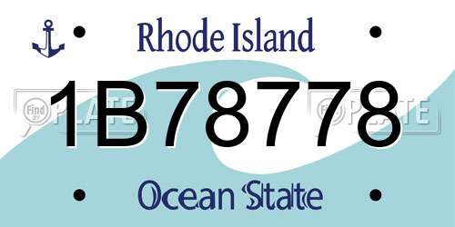 1B78778 Rhode Island License Plate