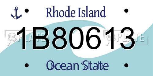 1B80613 Rhode Island License Plate