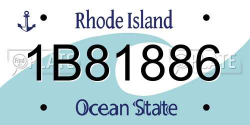 1B81886 Rhode Island License Plate