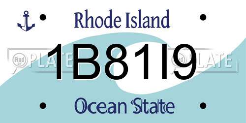1B81I9 Rhode Island License Plate