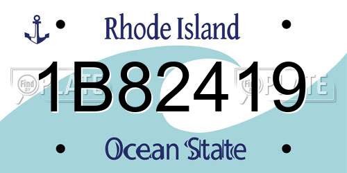 1B82419 Rhode Island License Plate