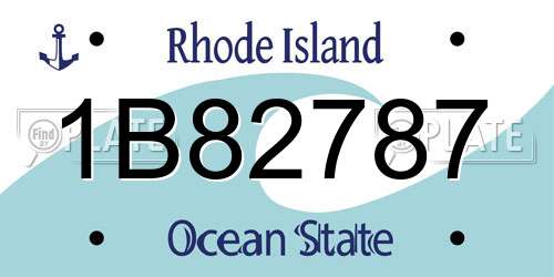 1B82787 Rhode Island License Plate