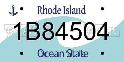 1B84504 Rhode Island License Plate